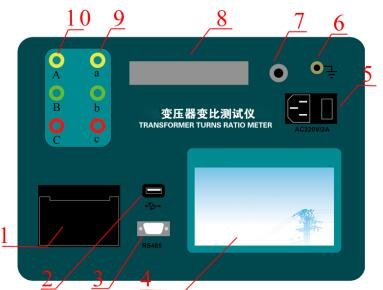 變壓器變比測試儀原理面板布置六柱帶電池